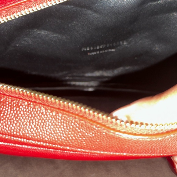 Yves Saint Laurent Red Crossbody Bag with Gold Chain - Picture 7 of 8